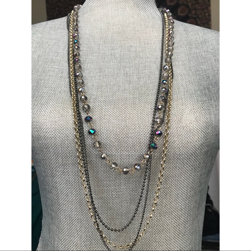 Blue Opalescent Layering Necklace